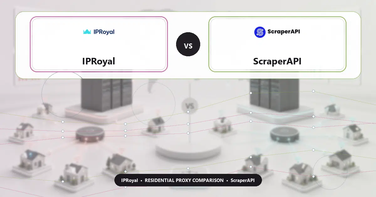 IPRoyal versus ScraperAPI residential proxy comparison