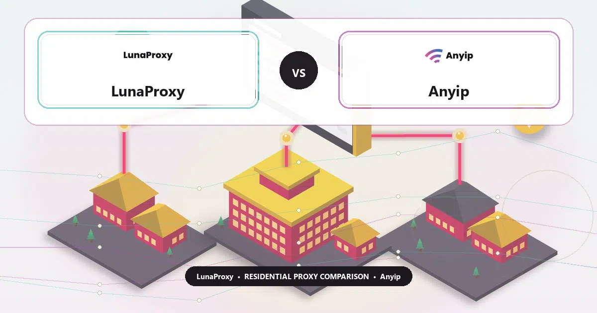 LunaProxy versus Anyip residential proxy comparison