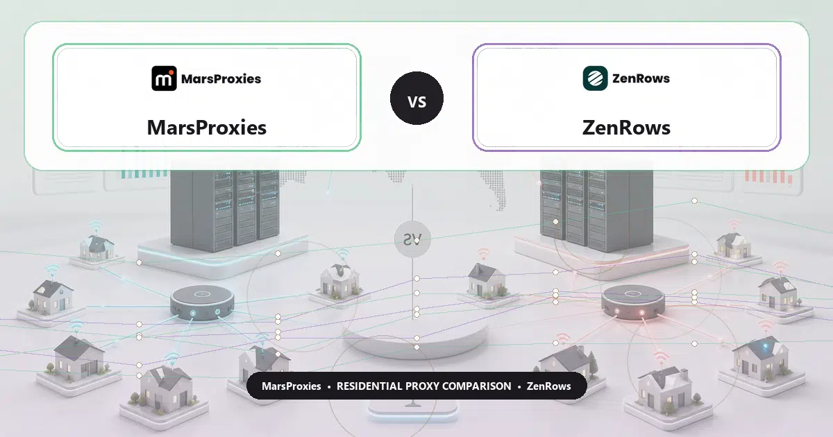 MarsProxies versus ZenRows residential proxy comparison