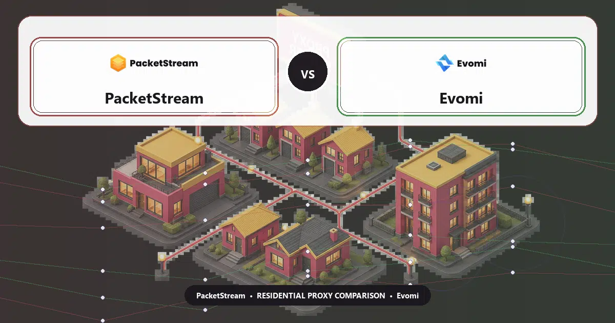 PacketStream versus Evomi residential proxy comparison