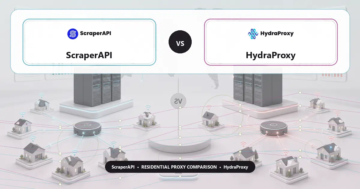 ScraperAPI versus HydraProxy residential proxy comparison
