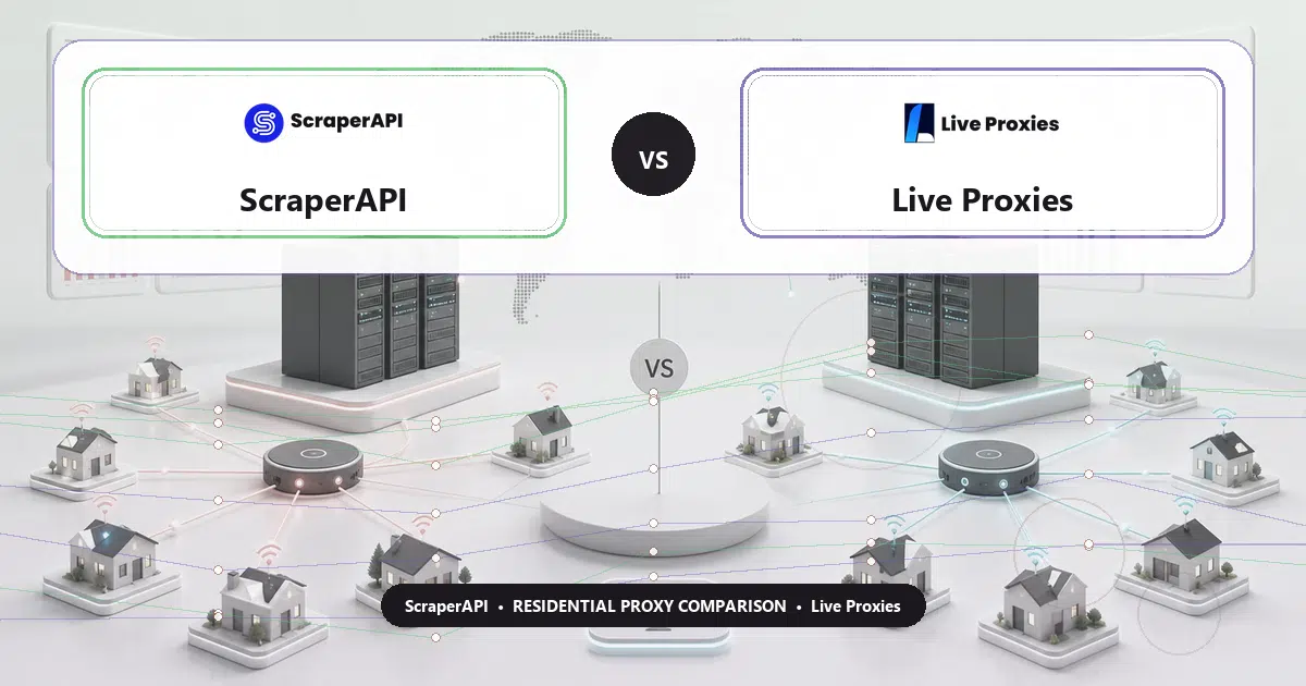 ScraperAPI versus Live Proxies residential proxy comparison