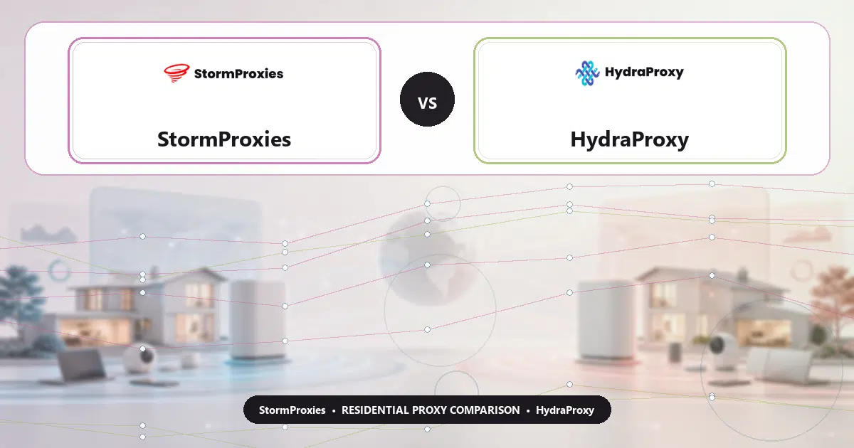 StormProxies versus HydraProxy residential proxy comparison